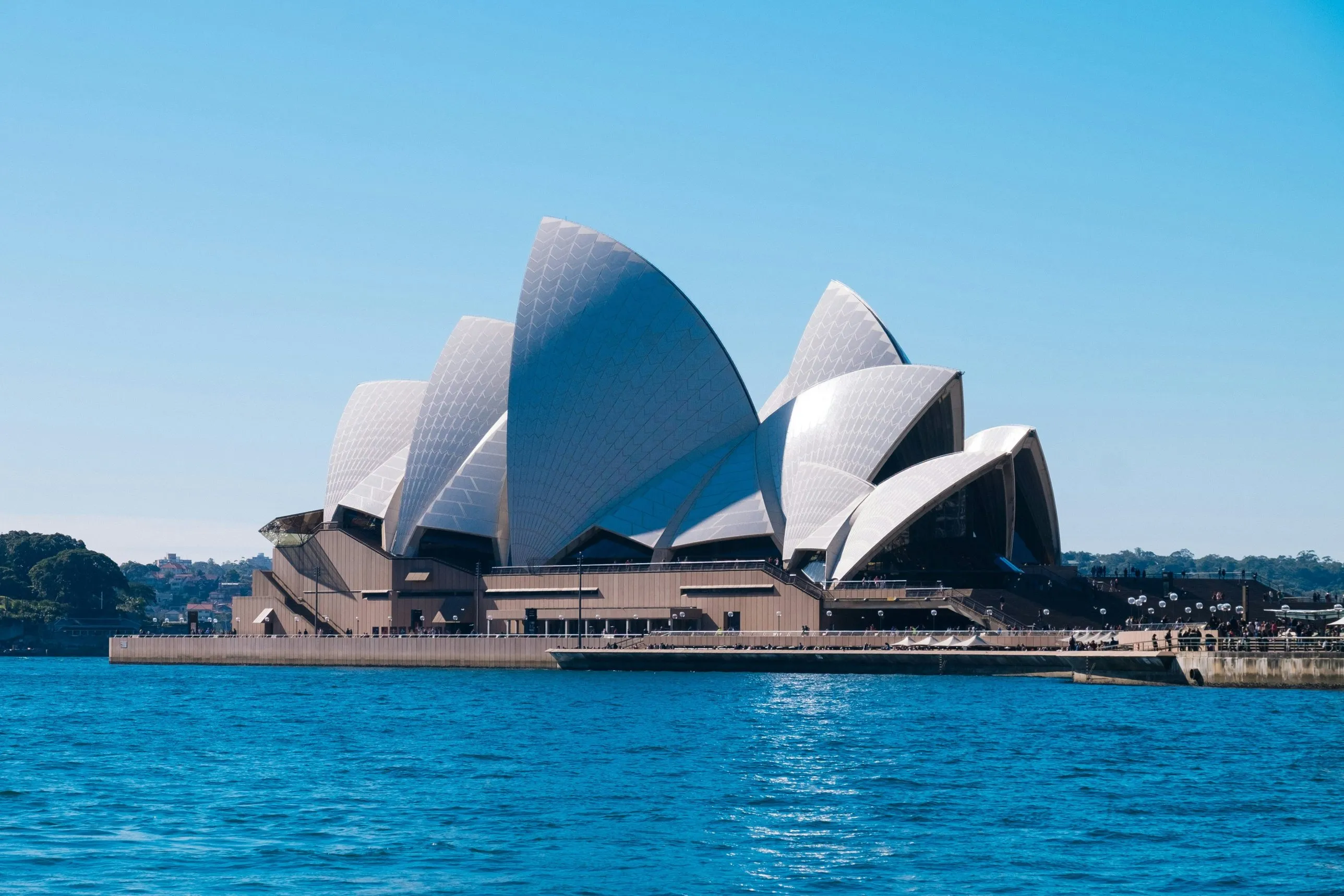 Sydney Opera House across the harbour on a clear day